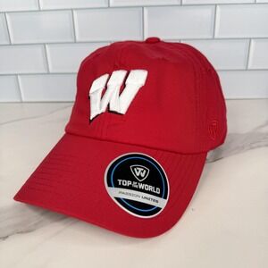Wisconsin Badgers Hat Cap Strap‎ Back Mens Red NCAA Football Dad Hat College